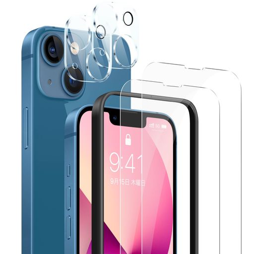 【対応機種】iPhone 13 Mini 専用の強化ガラスフィルム2枚とレンズ保護フィルム2枚、さらに取付枠付きのセットです。ご購入前に機種をご確認ください。 【旭硝子素材・安全保護】 旭硝子(AGC)素材を採用し、高品質な素材が衝撃を緩和し、画面の破損を最小限に抑えます。厳格な製造工程のもと、420°C・6時間の高温強化処理と7工程を経て、スマホにぴったりフィットする9H硬度の強化ガラスフィルムに仕上げました。飛散防止設計により、万が一フィルムが割れても破片が飛び散る心配がなく、安全にご使用いただけます。さらに、レンズ保護フィルムも付属し、カメラレンズをキズや汚れから守りながら、高透明度で撮影品質も損ないません。 【超高透明度・なめらかな操作性】 99%の高透明度を実現し、画面本来の色味をそのまま再現。色ムラや色かぶりがなく、クリアで忠実な表示を楽しめます。さらに、厚さわずか0.28mmの極薄ガラスを採用することで、タッチ操作の感度を損なわず、ゲームプレイ時もストレスなく快適に操作いただけます。 【簡単貼り付け・気泡ゼロ】 専用の取付枠が付属しており、数ステップで簡単に貼り付けられます。