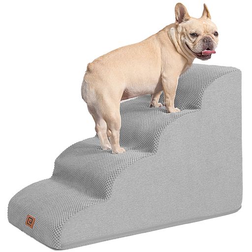 EHEYCIGA 犬階段 4段 ライトグレー ドッグステップ ペット階段 滑り止め付き 洗える カバー取り外し(4段ライトグレー) EHEYCIGA 犬階段 4段 ライトグレー ドッグステップ ペット階段 滑り止め付き 洗える カバー取り外し(4段ライトグレー)