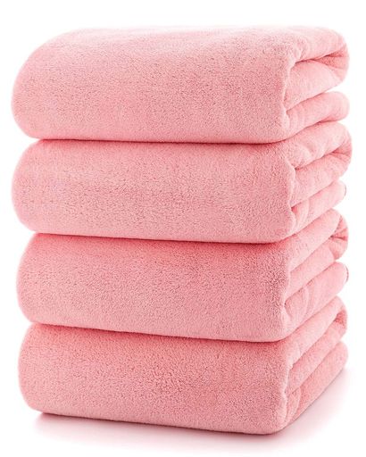 フェイスタオル[Lumimi4枚セットピンク35*75cm]ふわふわ大判吸水ホテル仕様タオル柔らか肌触り吸水速乾..