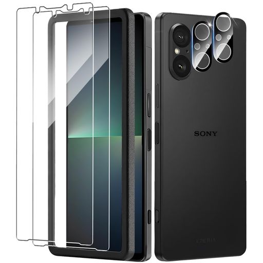 【2+2 枚セット】XPERIA 5 V ガラスフィルム (2枚入り)+カメラフィルム(2枚入り)【ガイド枠付き】KAKUKI エクスペリア5 V SOG12 SO-53D レンズ保護フィルム 全面保護フィルム 硬度9H 高透過率 飛散防止 強化ガラス 【2+2 枚セット】XPERIA 5 V ガラスフィルム (2枚入り)+カメラフィルム(2枚入り)【ガイド枠付き】KAKUKI エクスペリア5 V SOG12 SO-53D レンズ保護フィルム 全面保護フィルム 硬度9H 高透過率 飛散防止 強化ガラス