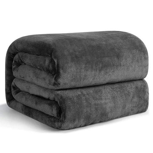 HANSLEEP毛布ダブル夏用ブランケット大きめ180X200CM大判冷房対策マイクロファイバー柔らかく肌触りフランネル洗える軽量静電防止四季適用(180X200グレーブラック)