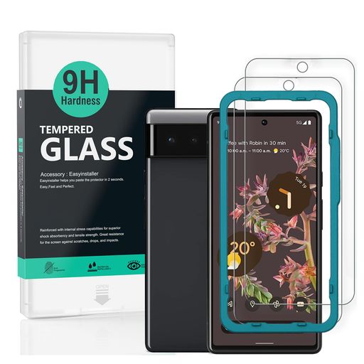 Ibywind対応GooglePixel6ガラスフィルム2枚保護フィルムガイド枠付きすり傷防止耐衝撃硬度9H強化ガラスフィルム【滑らかな手触り】【気泡ゼロ】【指紋認証対応超簡単貼り付け】