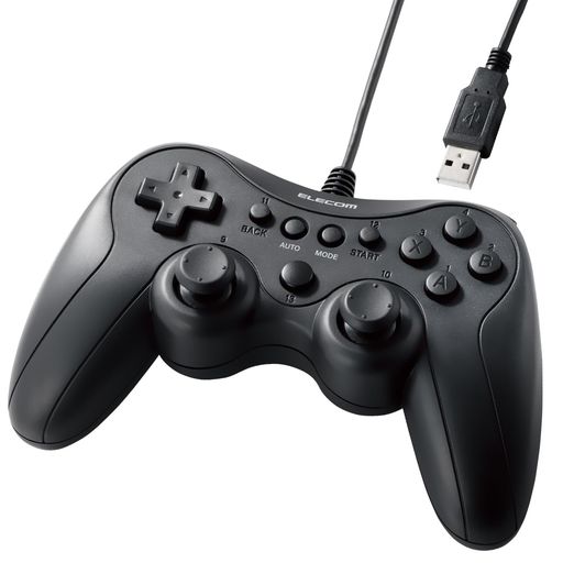 エレコムゲームパッド有線XinputPS系配置連射スティックモード切替軽量ブラックJC-GP20SBK