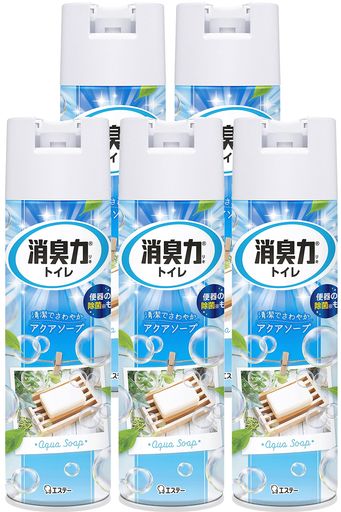 消臭力 [まとめ買い] トイレ用 スプレー アクアソープ 365mLx5個 トイレ 消臭スプレー 消臭剤 消臭 芳香剤