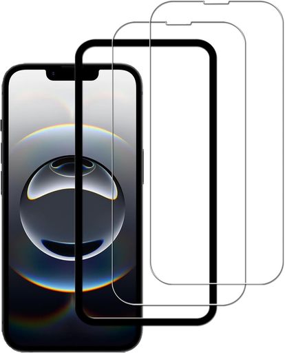 Rakuten - 【2枚セット】ガイド枠付きKPNS日本素材製強化ガラスiPhone17e/iPhone16e/iPhone14/iPhone13/iPhone13Pro用ガラスフィルム強化ガラスカバー保護フィルム