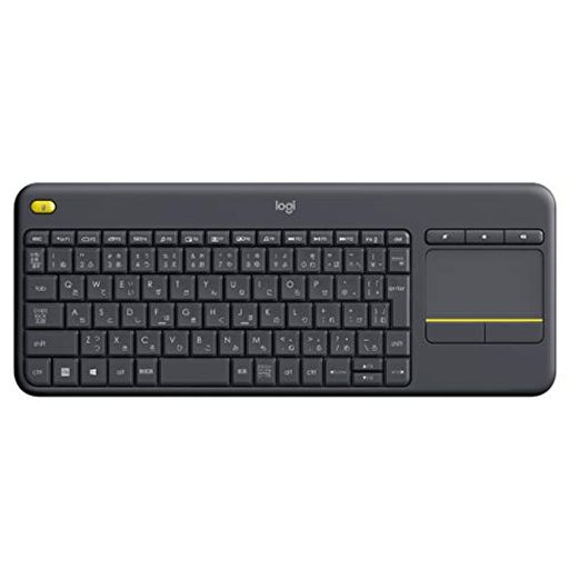 型番:K400PBK 大型タッチパッドを搭載したワイヤレスキーボードで、マウス不要 スタイリッシュな超薄型デザインでテレビにつないだパソコン操作などリビングでの使用に適合 超薄型デザイン、かつ立てた状態で保管可能 キーレイアウト:84キー日本語レイアウト、キー構造/デザイン:メンブレン、キーピッチ:18.8MM、キーストローク:2.7MM