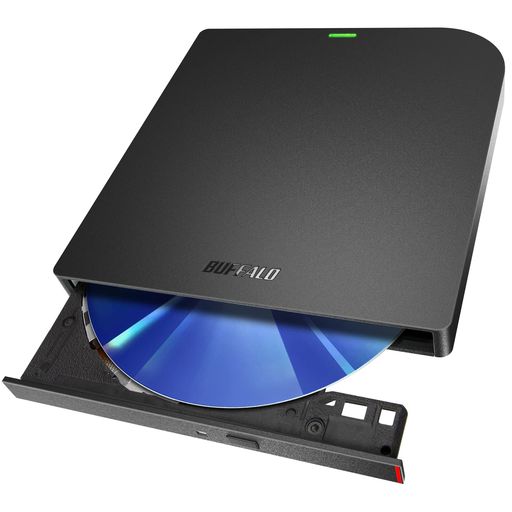バッファロー USB3.2(GEN1)/3.0 ブルーレイドライブ 書込み/再生/編集ソフト バスパワー(給電ケーブル付き) 外付け 薄型ポータブルBD 国内メーカー WINDOWS/MAC
