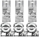 互換テプラテープ18mmキングジム白地黒文字SS18K3個セットテプラPROテープカートリッジTepra18長さ8mSR250SR330550ラベルライター