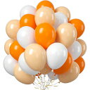 バルーン 風船 50個 オレンジ ホワイト 10インチ ゴム風船 豪華セット 誕生日 飾り付け ラテックス風船 紙吹雪風船 バースデーパーティー 結婚式 記念日...