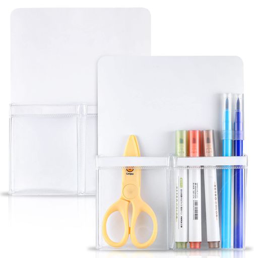 MoKoマグネットポケット2個セット磁石ポケット小物入れオフィス整理用品ウォールポケットPVC+ゴムマグ..