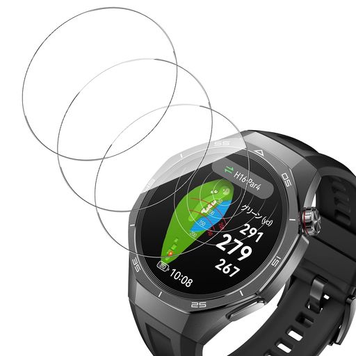 【3枚入り】FORHUAWEIWATCHGT5PRO46MMフィルム強化ガラス高透過率高タッチ感GREERASS保護フィルム旭硝子素材飛散防止衝撃吸収撥水撥油指紋防止自動吸着気泡レス貼り付け簡単HUAWEI
