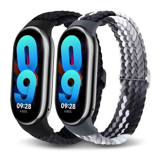 [WOWSTRAP]【2枚入り】コンパチブルXIAOMISMARTBAND9バンドXIAOMIBAND8替えバンドMIBAND8換えバンド編み込みゴム伸縮性ソロループ編組柔らかい通気メンズレディーススポーツ