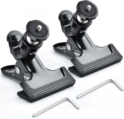 UTEBITクリップ雲台強力2個入りVIVE/アクションカメラ/一眼レフ/ストロボ/DSLR適応1/4ネジ360度どこで..
