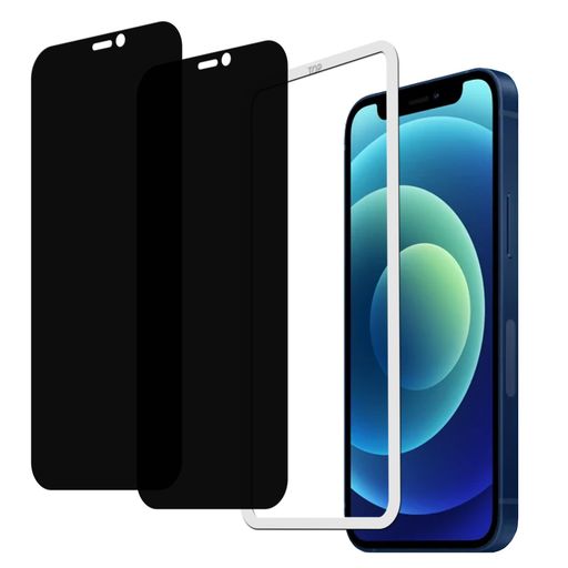 Rakuten - 【2枚セットのぞき見防止】ガイド枠付きKPNS日本素材製覗き見防止iPhone12/iPhone12Pro用ガラスフィルム強化ガラスカバー保護フィルム