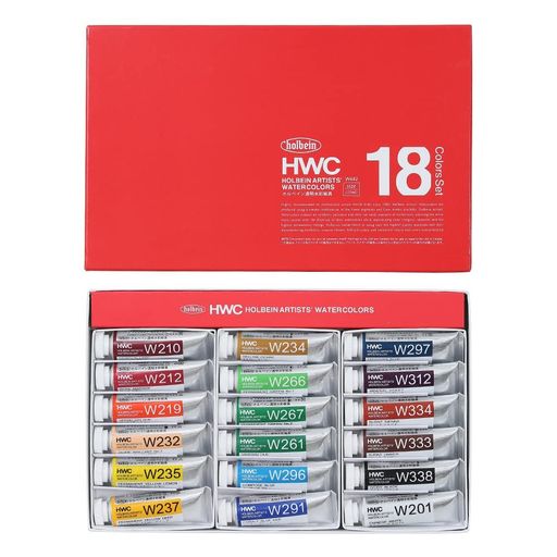 ホルベイン透明水彩絵具W44215ml18色セット3442