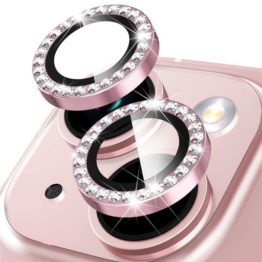 LANQII カメラカバー IPHONE 15 対応/IPHONE 15 PLUS対応 レンズカバー ダイヤモンド カメラフィルム レンズ保護フィルム ダイヤモンド強化ガラス+アルミリング ガイド枠付き 9H硬度 二重保護 全面保護 衝撃吸収 防塵