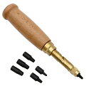 ベルト穴あけレザークラフトスクリューポンチ工具静音革布工具1.5/2/2.5/3/3.5/4mmハンマー不要打音気にせず穴あけ工具