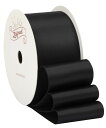 【Zofrud】サテンリボン幅38mmx9m巻-手芸、ラッピング、花束、ウェディングに最適(ブラック)