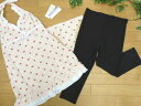 水着 レディース 3点セット 11L ワンピース BEACH FLOWER Aライン レギンス付 カラフル ドット 白 女性 11号