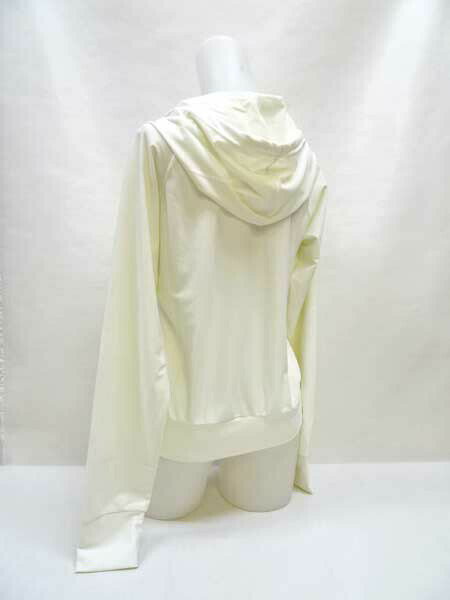 ラッシュガード レディース 長袖 9M 水着 ジップアップ 9号 パーカー フード 指穴付 白