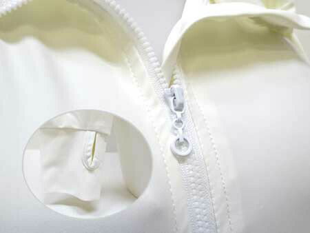 ラッシュガード レディース 長袖 9M 水着 ジップアップ 9号 パーカー フード 指穴付 白