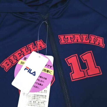 ラッシュガード キッズ 【送料無料】 長袖 水着 フルジップ FILA ITALIA フード付き ホワイト 白 130cm