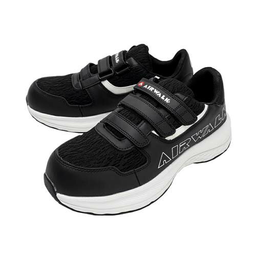 安全靴 エアウォーク AIRWALK AW-760 ブラック 樹脂先芯 25.0〜28.0cm マジック ■軽量:約315g(26.0cm/片足)。 ■樹脂先芯。 ■つま先部の耐衝撃性能、耐圧迫性能、JIS T8101試験 L種 基準値相当。 ■厚さ40mmのハイクッションソールが衝撃をしっかり吸収。 ■通気性に優れた取り外し可能なヒールカップインソール。 ■マジックタイプ。 ■足 幅：3E (EEE)。 ■別ページにホワイトもあります。 カラー：ブラック サイズ：25.0、25.5、26.0、26.5、27.0、28.0 cm ※こちらの商品は、店頭でも販売しております。 　サイズによっては欠品入荷待ちの場合もございます事ご容赦下さい。 ※商品は予告無くメーカー都合により、商品仕様形状が一部変更になる場合があります。 　すみやかな改定を心がけておりますが、ご了承下さい。安全靴 エアウォーク AIRWALK AW-760 ブラック 樹脂先芯 25.0〜28.0cm マジック
