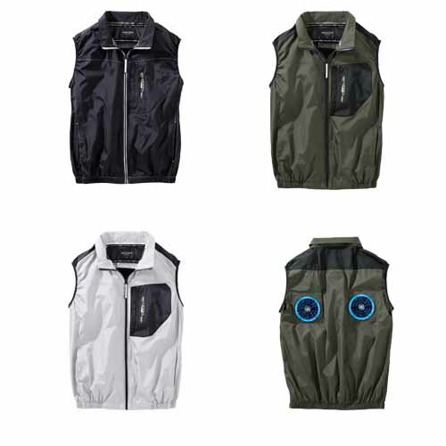 Rakuten - 空調ウェア 空調 服 服単体　V1109 ミドルファン ベスト 8L 村上被服 HOOH 快適ウェア 大きいサイズ