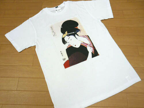 Rakuten - Tシャツ キセル 美人画 浮世絵 白 半袖ティーシャツ 漢字 和風 和柄 お土産 M〜LL