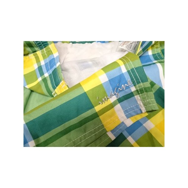 水着 メンズ サーフパンツ imajine Lサイズ チェック グリーン 男性用 L寸