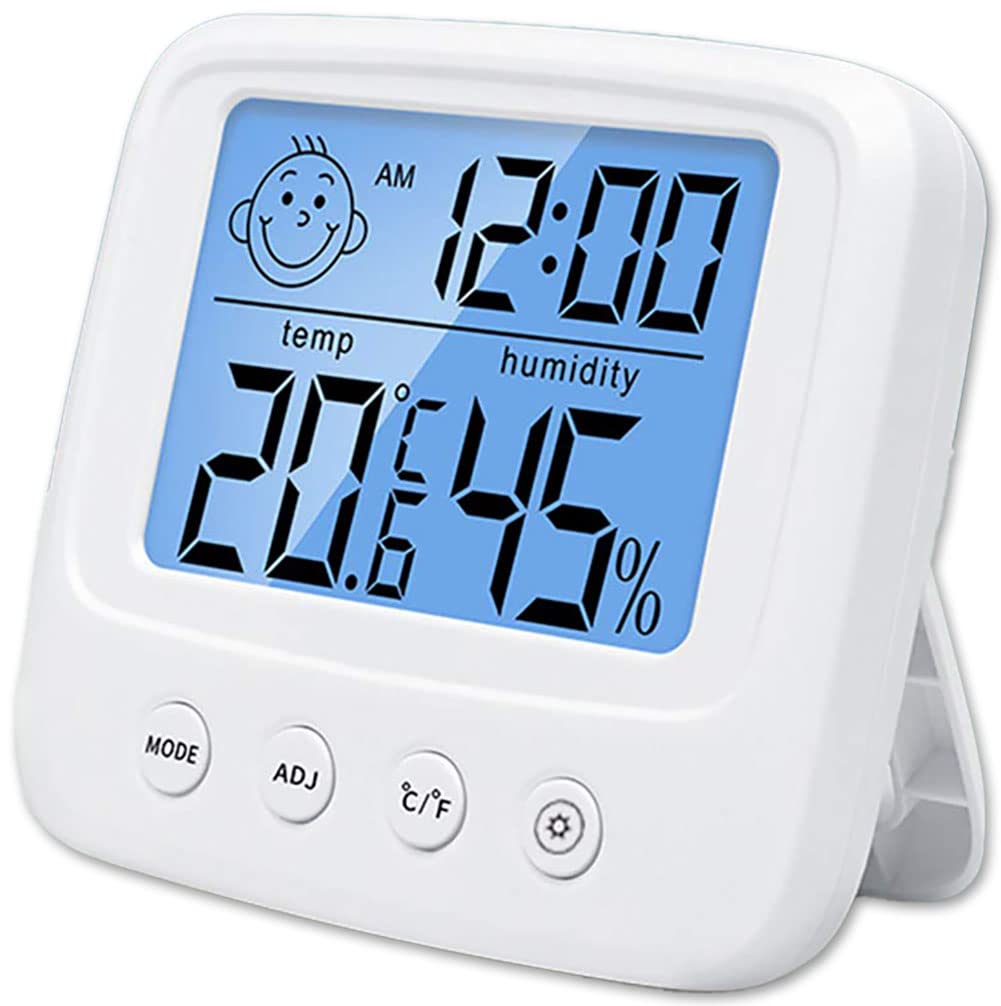 温度計 湿度計 温湿度計 デジタル 小型 コンパクト 多機能 時計機能 バックライト付き 大画面 見やすい 表情表示 アラーム付 時計 目覚まし時計 卓上 壁掛け 華氏 摂氏 大画面 熱中症 乾燥対策 室内 赤ちゃん 風邪 おしゃれ 温湿度...