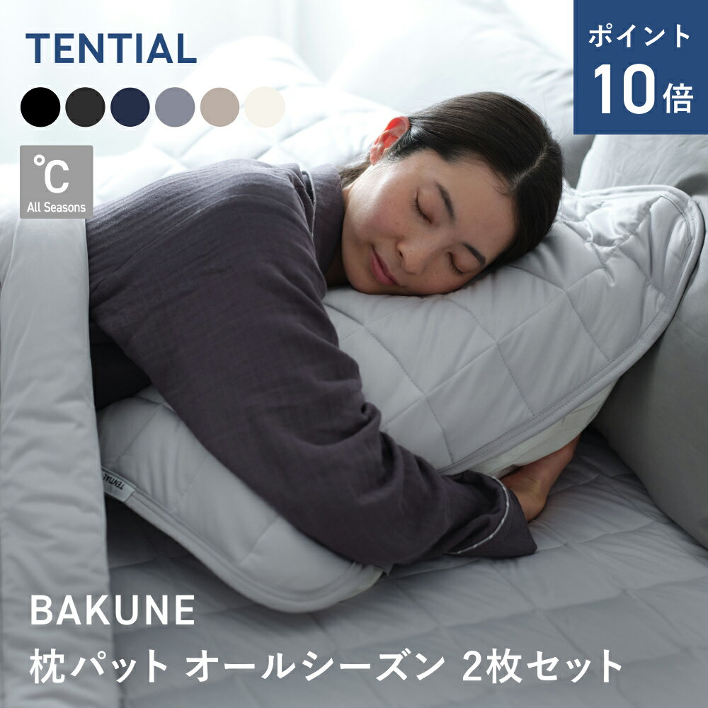 ＼3/11 1:59までポイント10倍／【TENTIAL公式】BAKUNE Pillow Pad 2P オールシーズン 通年用枕カバー 2点セット テンシャル ...