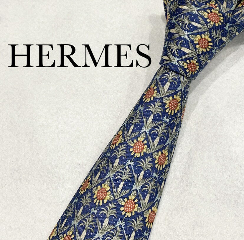 樂天商城 - ネクタイ ブランド エルメス ブルー HERMES ブランドネクタイ 中古 結婚式 ハイブランド 高級 おしゃれ かわいい シルク100% オシャレ シルク100パーセント シルク 入学式 卒業式 入園式 卒園式 社会人 新成人 仕事 ビジネス【中古】