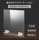 日本製 ウイルス対策 透明 アクリルパーテーション W600mm×H600mm パーテーション アクリル板 仕切り板 衝立 飲食店 オフィス 学校 病院 薬局 受注生産 返品交換不可 dptx-6060