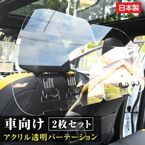 [日本製]（2枚1セット）掛け式 車内の飛沫ブロッカー !お車に応じた (車向け 飛沫防止用 透明 アクリル板) 横幅60cmタイプ タクシー 介護車両 営業車 家庭用乗用車 車内飛沫防止 運転席 icp-b6050