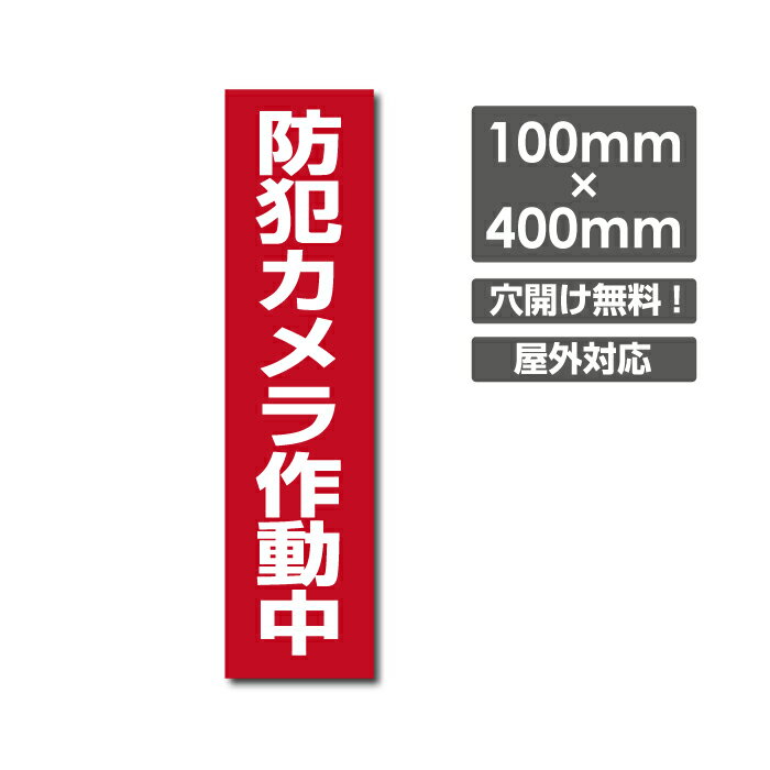 【天通看板】防犯カメラ作動中 W100mm×H400mm 防犯カメラ カメラ録画中 パネル看板 プレート看板 激安看板！camera-211