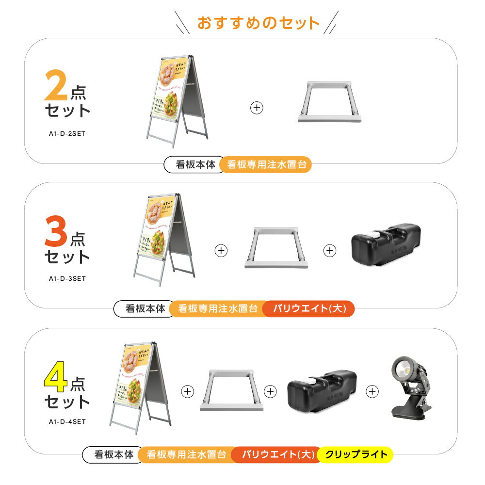 A型スタンド看板3点セット(A1サイズスタンド...の紹介画像3