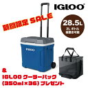 【一部期間限定特別価格&IGLOOクーラーバッグプレゼント】【NEW】IGLOO イグルー LATITUDE ラティ 30QT ローラー キャスター付き クーラーボックス アウトドア キャンプ 釣り 保冷庫 中型 グッズ 保冷 運動会 秋 レジャー bbq バーベキュー 防災