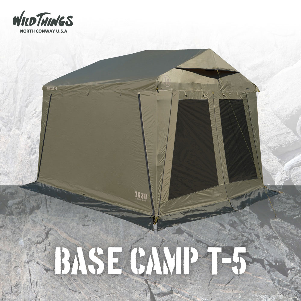 ワイルドシングス WILD THINGS　BASE CAMP T-5 ベースキャンプ タープ シェルター アウトドア テント GO OUT CAMP HACK ロッジ型 業務用 大型 野外 露店 店頭販売 大型シェルター