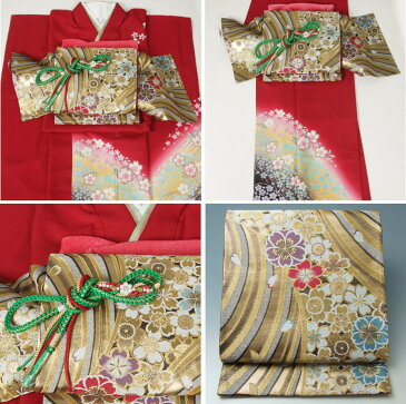 新品仕立上り 振袖6点セット 振袖・袋帯・長襦袢・帯揚げ〆・重ね襟セット☆裄長・トールサイズ 送料無料(Free shippinng only in Japan)【リサイクルきもの・リサイクル着物・通販・販売・アンティーク着物・着物買い取りの専門店・りさいくるきも