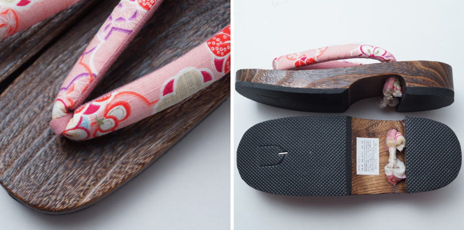 下駄 浴衣用 新品 ちりめん鼻緒 (18） 高級焼桐台 滑り止め付 【下駄 浴衣 女物 リサイクルきもの天陽 リサイクル着物 中古着物 アンティーク着物 通販 販売】YA