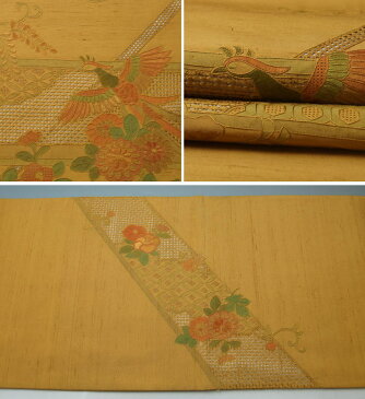 洒落袋帯 スワトウ刺繍 横段花鳥模様 紬地 スワトウ お太鼓柄【送料無料 中古】【リサイクル着物 正絹 袋帯 龍村 袋帯 フォーマル 袋帯 振袖用 袋帯 辻が花 袋帯 リサイクル 袋帯 唐織 袋帯 礼装用 袋帯 中古 obi 帯 着物 名古屋帯 半巾帯 小袋帯 半幅帯 和服 など】YA