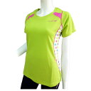 【DOUBLE3(ダブルスリー / ダブル3)】 レディース DW-5280 ライトグリーン マルチ水玉 ランニングTシャツ(DW5280LG) 【 スポーツウ...