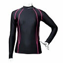 【DOUBLE3(ダブルスリー / ダブル3)】 レディース(WOMENS) DW-5211 PK ロングスリーブハイネック ブラック/ピンク ロゴ入り (DW5211PK)【 スポーツウェア 】