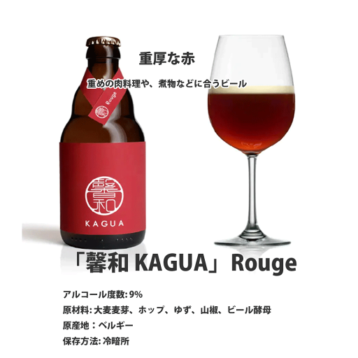 ギフト 馨和 KAGUA 赤白セット 330ml×2 Blanc Rouge 和のビール 包装 プレゼント クラフトビール カグア かぐあ 内祝 記念日 景品 御礼 誕プレ 紅白 ビール ビールセット プレゼント