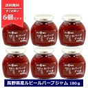 まとめ買い6個セット 長野県産 ルビールバーブジャム 180g×6 瓶 ルバーブジャム 国産 添加物不使用 赤いルバーブ ルバーブ 花九曜印 原田商店 NAGANO