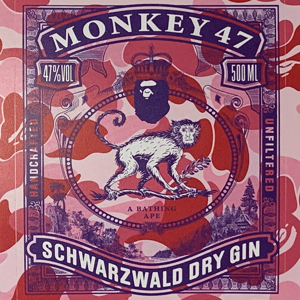 モンキー47 アベイシングエイプエディション 500ml クラフトジン カモフラージュ柄 ジン MONKEY 47　A BATHING APE エイプ コラボ ドライ・ジン BAPE 限定品