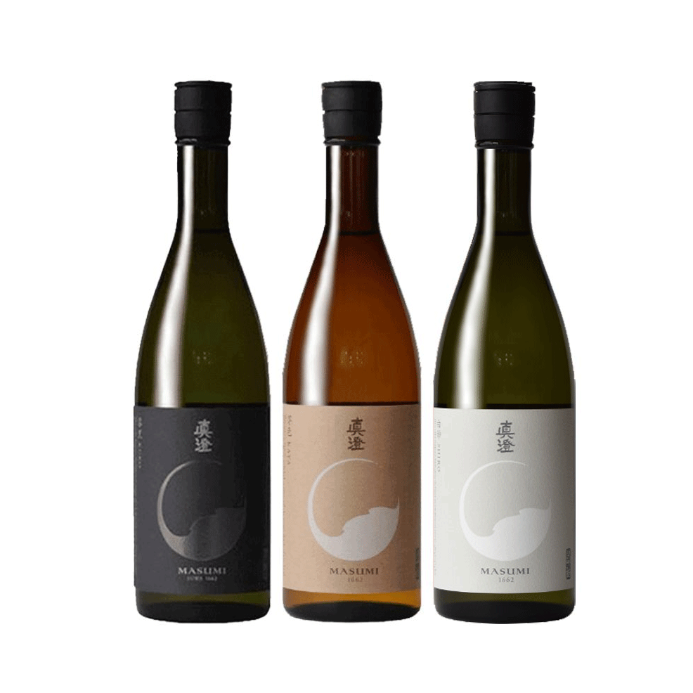 こだわりの真澄の異なる個性の3本を組み合わせた飲み比べセット　送料無料 真澄 フラッグシップ 飲み比べ 720ml 3本セット しろ 白 黒 茅色 日本酒 純米吟醸酒 純米酒 長野県 信州 4合瓶 宮坂醸造 masumi 長野県の地酒 3種 飲み比べセット