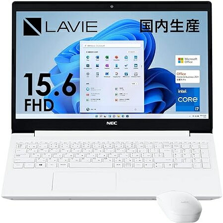 ★NEC LAVIE 国内生産 ノートパソコン N15S Office搭載 Core i7 1165G7 8GB 256GB SSD Windows 11 Home マウス付き カームホワイト Microsoft Office Home Business 2021【北海道 沖縄 離島配送不可】