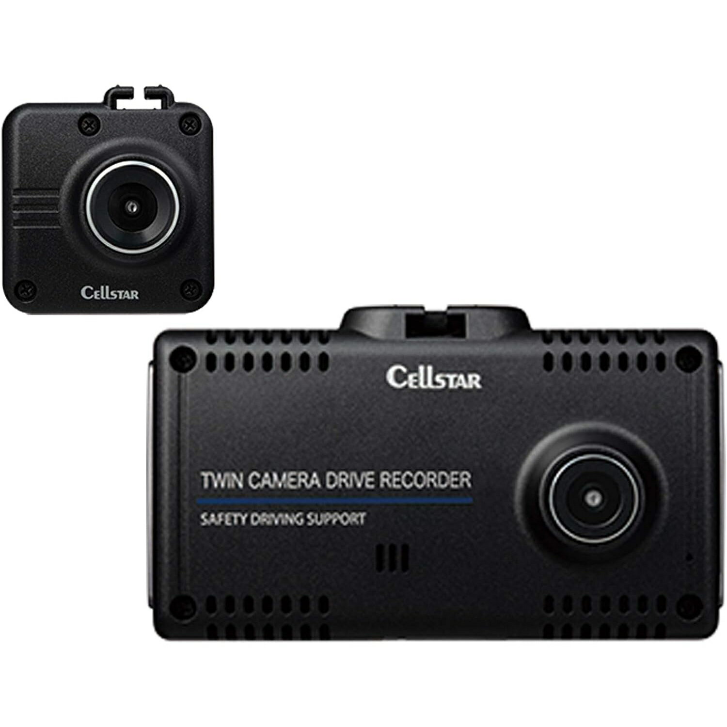 ●CELLSTAR ドライブレコーダー 前後2カメラ CS-91FH 200万画素 FullHD HDR STARVIS 2.4インチ microSD(32GB)付 駐車監視/安全運転支援/GPSお知らせ機能 日本製 セルスター